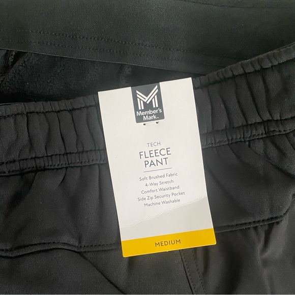 MEMBER’S MARK Men's Tech Fleece Pants Black Medium - NWT - Picture 7 of 9